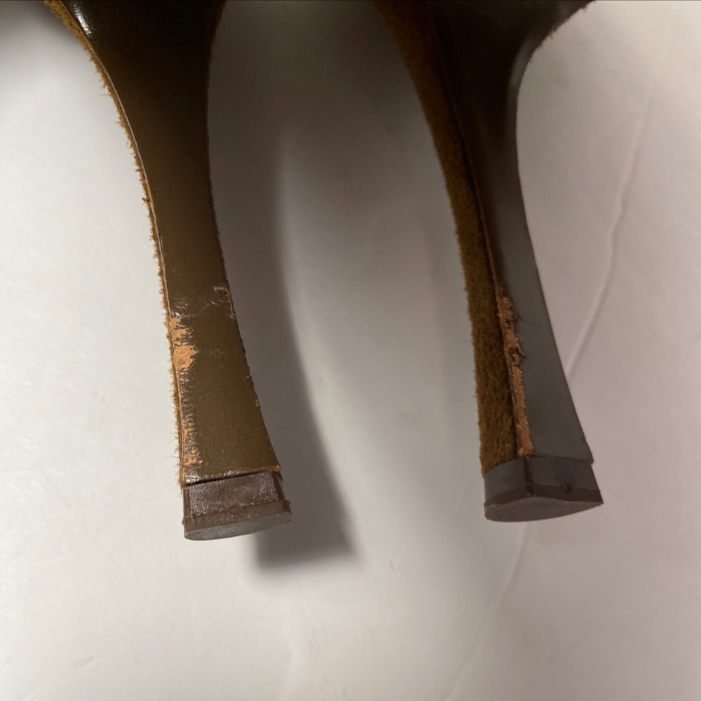 YSL Yves Saint Laurent tribtoo Suede Pumps Heels brown 36.5 - Picture 11 of 11